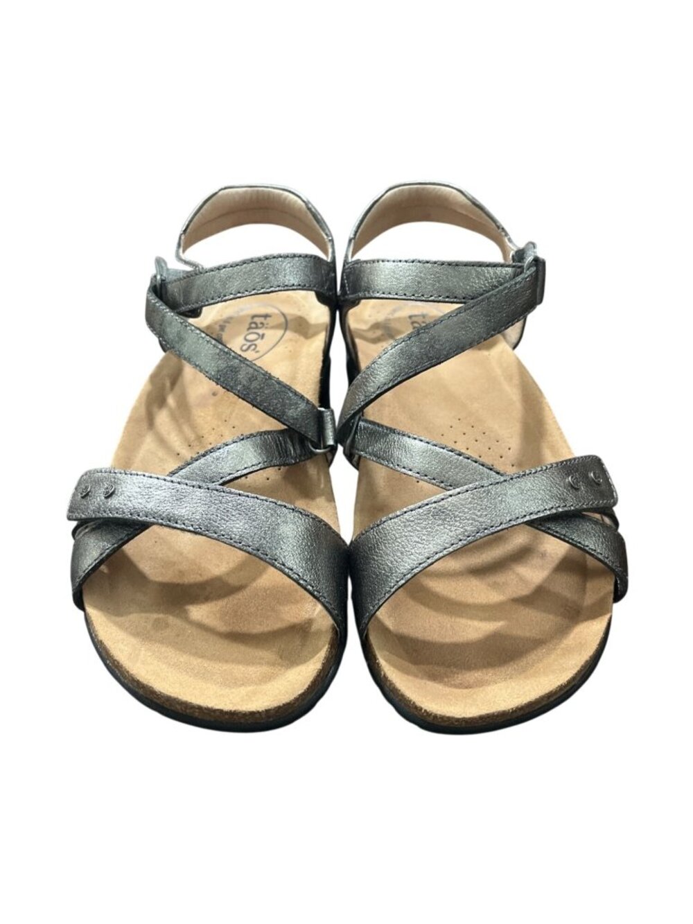 Taos Footwear Womens Size 6 Sandals Grand Z Leather GRZ13978 Pewter - Picture 2 of 10